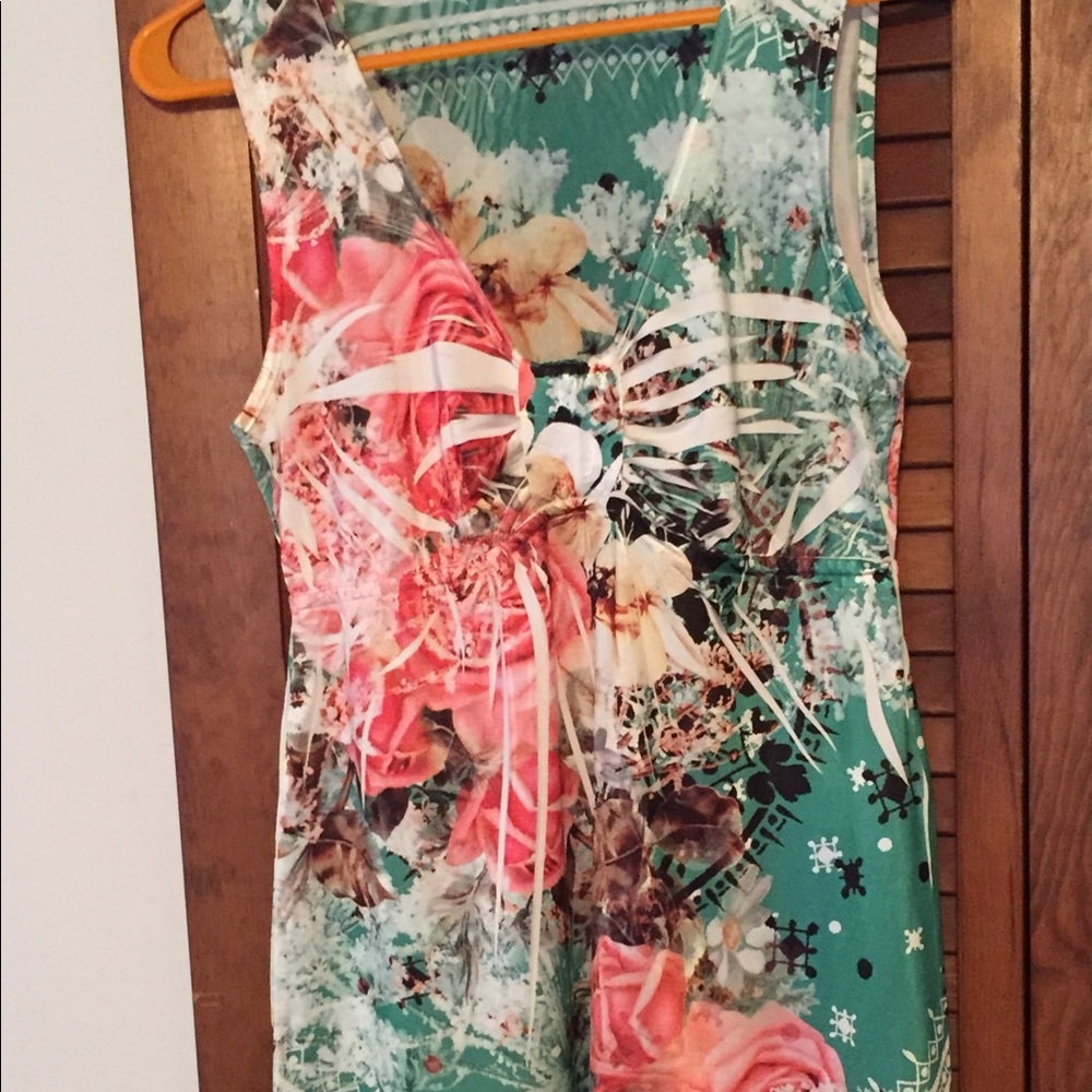 Colorful silky summer dress